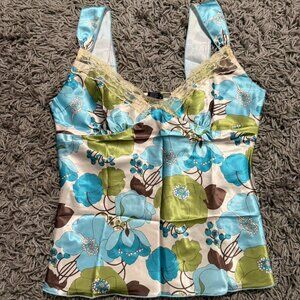 Y2K Eyeshadow  Floral Lace Trim Romantic Fairy Top by Eyeshadow Size L